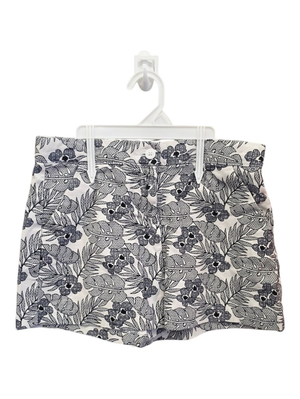 Janie and Jack Girls Floral Print Dressy Shorts Size 12 Black White